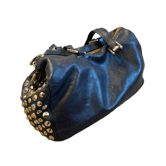 Juicy Couture Handbags - Juicy Couture Y2K Black Leather Double Handle Shoulder Bag with Rivets
